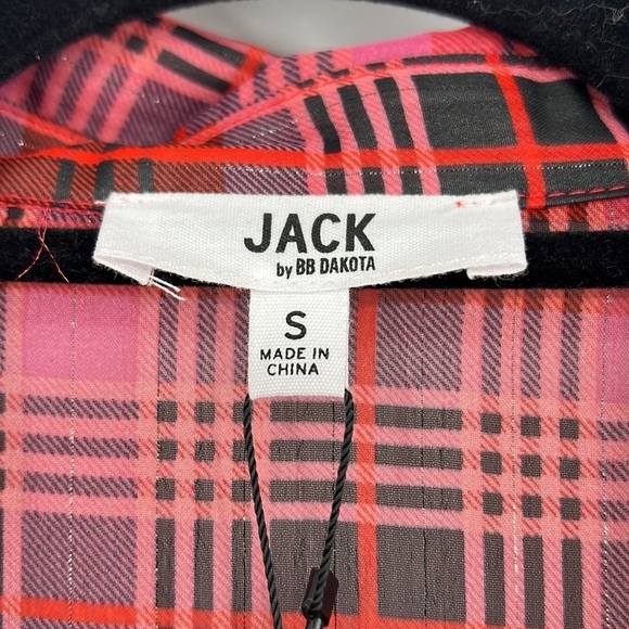 New Jack by bb Dakota red plaid sheer top size small - Picture 3 of 10